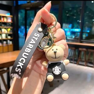 Starbucks Black Bearista Bear Keychain Bag Charm Limited